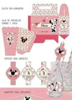 Kit Imprimible Minnie Shabby Chic Rosa na internet