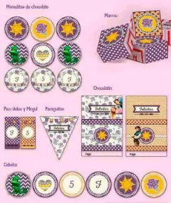 Kit Imprimible Rapunzel Enredados Shabby Chic - comprar online