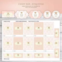 Kit Imprimible Corona Rosa - Pirulero