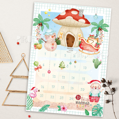 Calendario de adviento - calendario de navidad de verano Tropical