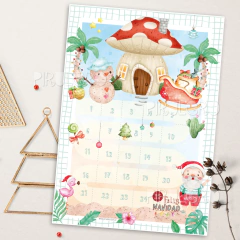 Calendario de adviento - calendario de navidad de verano Tropical