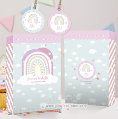 Kit imprimible Arcoiris rosa pastel en internet
