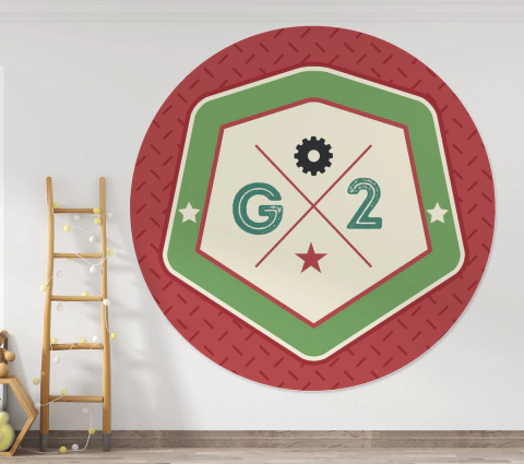 Banner Imprimible circular logo de auto de carrera - Cars