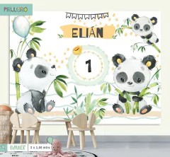 Osos pandas - Banner Imprimible