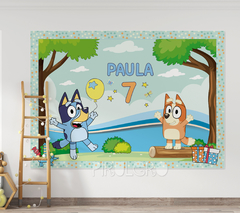 Banner Imprimible Bluey celeste