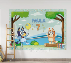 Banner Imprimible Bluey celeste