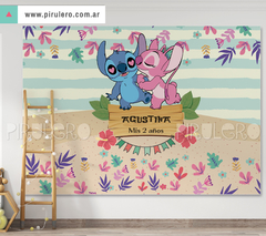 Banner Imprimible Stitch y Angel Mod. 02