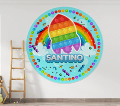Banner Imprimible Pop it Memphis Circular y fundas para mesas cilindricas - comprar online