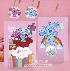 Kit imprimible Las Pistas de Blue Rosa_Blue's Clues - Pirulero