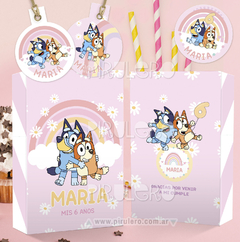 Kit imprimible Bluey arcoiris Rosa en internet