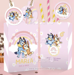 Kit imprimible Bluey arcoiris Rosa en internet