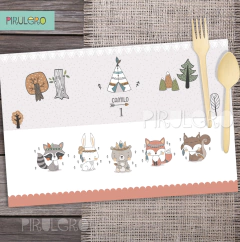 Imagem do Kit imprimible animalitos del bosque tribal