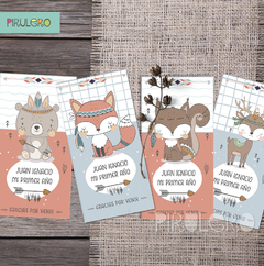 Kit imprimible animalitos del bosque tribal