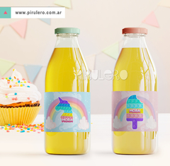 Kit Imprimible Pop it - Fidget toy - Helado y arcoiris - Pirulero
