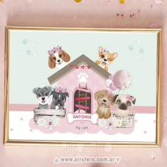 Kit Imprimible perritos cachorros, flores y arcoiris - Pirulero