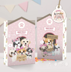 Kit Imprimible perritos cachorros, flores y arcoiris