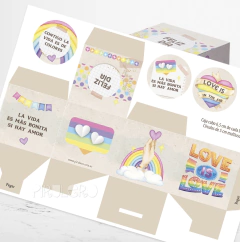 Kit Imprimible Love is Love - Amor en Colores - San Valentín - buy online