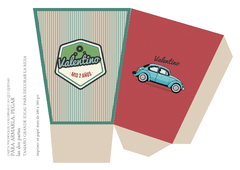 Kit Imprimible Auto Escarabajo Vintage Retro - comprar online