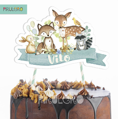 Cake topper Animales del bosque encantado 2