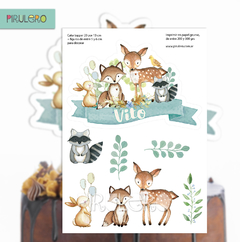 Cake topper Animales del bosque encantado 2 - comprar online