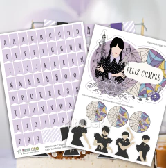 Cake Topper Merlina Wednesday Addams Banderitas - comprar online