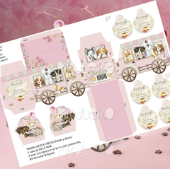 Kit Imprimible perritos cachorros de acuarela rosa - comprar online