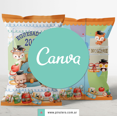 Chip Bag imprimible Egresaditos Animalitos_Canva editable