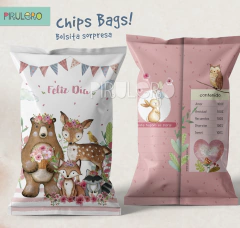 Combo Chip Bag + cajita + papel A4 Bosque encantado 1 - comprar online