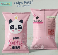 Chip Bags Modelo Panda rosa + etiqueta chocolatines on internet