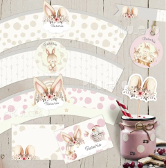 Kit imprimible Conejitos y Arcoiris - comprar online