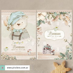 Kit Imprimible Oso Jamie _ Coleccion Bosque Vintage