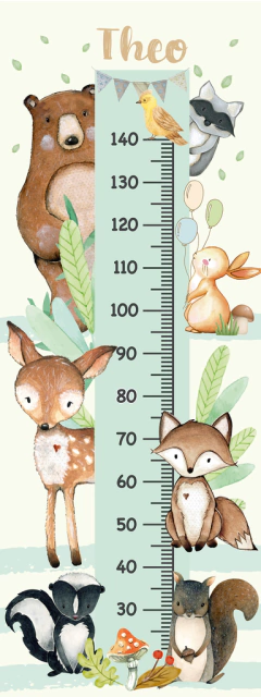 Animalitos del bosque - Medidor de altura imprimible - comprar online
