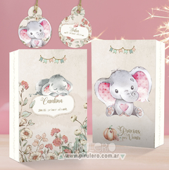 Kit Imprimible Annie Elefante de Acuarela _ Coleccion Bosque Vintage - comprar online