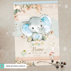 Kit Imprimible Bruno Elefante de Acuarela _ Coleccion Bosque Vintage - comprar online