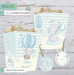Kit imprimible Elefante en Globo celeste na internet