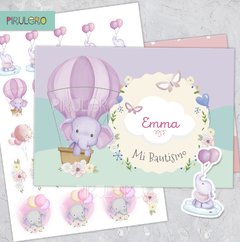 Kit imprimible Elefante en Globo - Pirulero