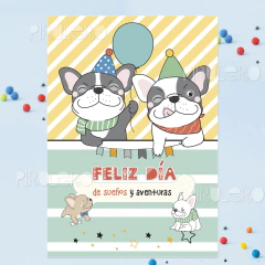 Kit Imprimible Feliz Día perritos cachorros bulldog - comprar online