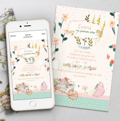 Kit Imprimible Flores de primavera - primer año - candy bar - baby shower - pirulero imprimibles