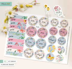Kit Imprimible Amigas_Flores del bosque - online store