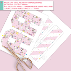 Kit imprimible letras 3d Gatito unicornio Abecedario + Power point - comprar online