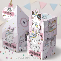 Kit imprimible Gatitos tribal rosa