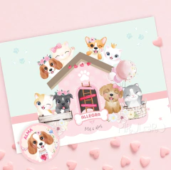 Kit Imprimible Gatitos y perritos, flores y arcoiris - tienda online