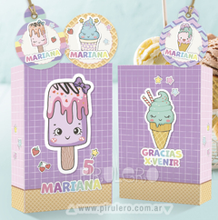 Kit imprimible Helados, heladitos rosa y lila pastel - comprar online