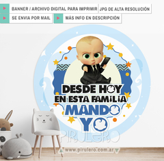 Banner Imprimible Jefe en pañales - aca mando yo