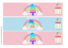 Kit Imprimible Pop it - Fidget toy - Helado y arcoiris