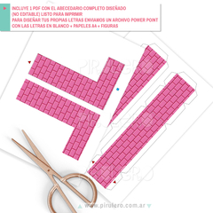 Imagen de Kit imprimible letras 3d Princesa Peach Abecedario + Power point