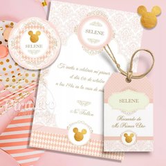 Kit Imprimible Minnie Silueta Dorada