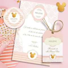 Kit Imprimible Minnie Silueta Dorada