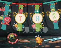 Kit Imprimible Monstruos de colores