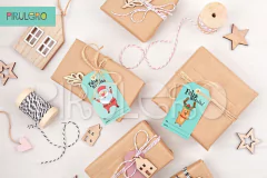 Etiquetas Navidad Santa y Reno: Tags Imprimibles